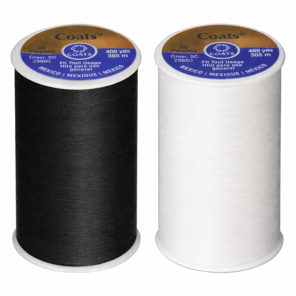 Coats & Clark All-Purpose Thread – Black & White