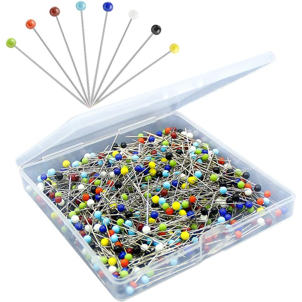 Glass Head Sewing Pins – 500 Count