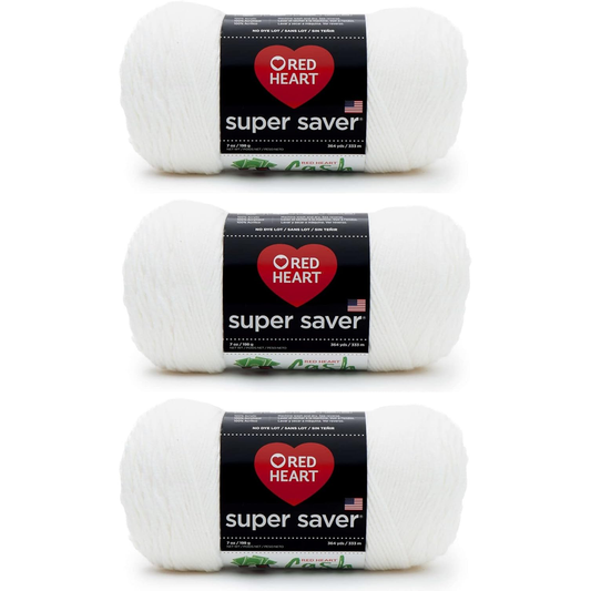 Red Heart Super Saver Acrylic Yarn – 3 Pack