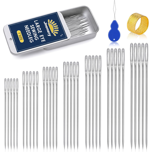 Large Eye Sewing Needles – 35 Piece Set