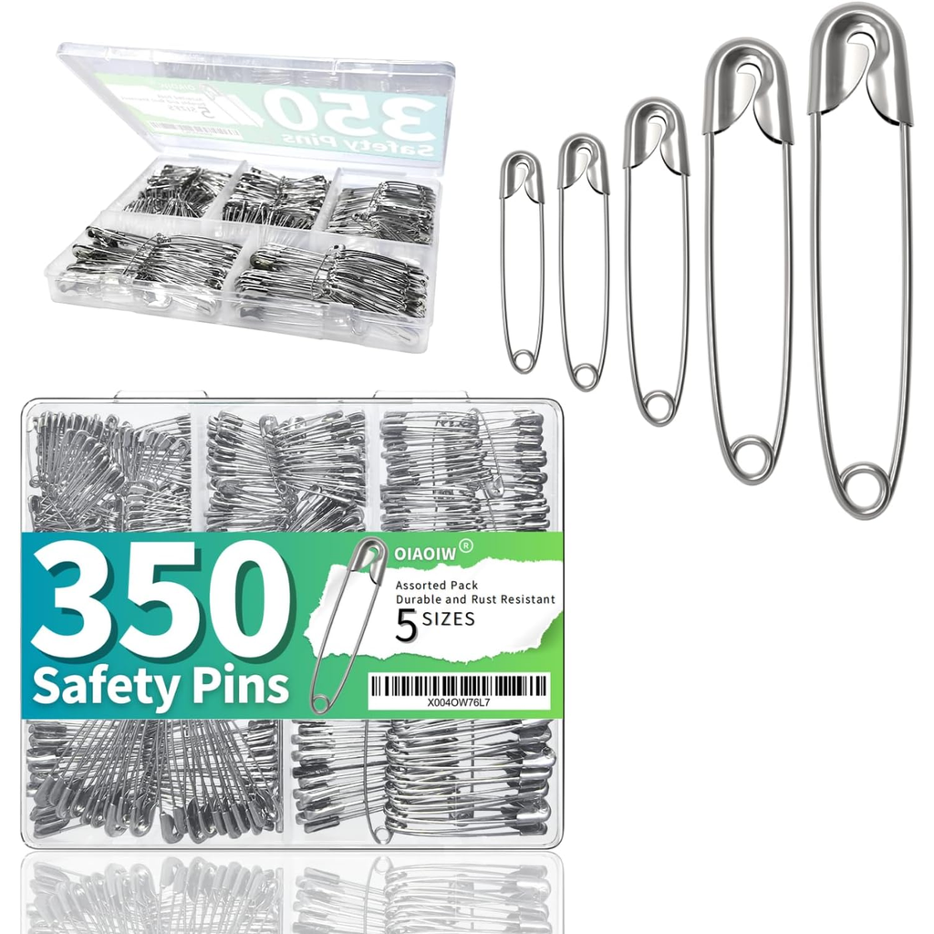 Heavy Duty Safety Pins – 350 Assorted